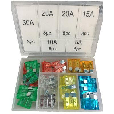 ASSORTIMENT DE 48 FUSIBLES TYPE ATC 